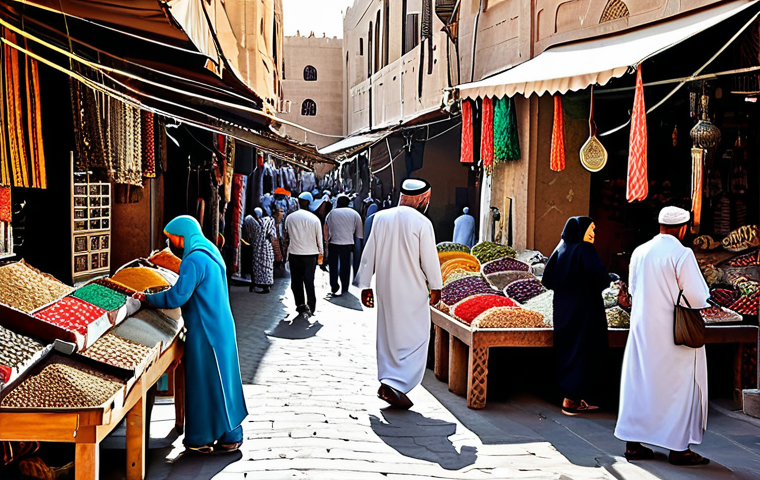Busy Souk Scene**

"A vibrant and bustling marketplace scene in a traditional Arab souk, daytime, fully clothed merchants selling wares, colorful textiles, spice stalls, appropriate attire, safe for work, perfect anatomy, natural proportions, professional photography, high quality, modest clothing, family-friendly. The architecture should reflect typical Arabic designs. There should be lots of activity. The image should evoke a sense of energy and cultural richness."

**